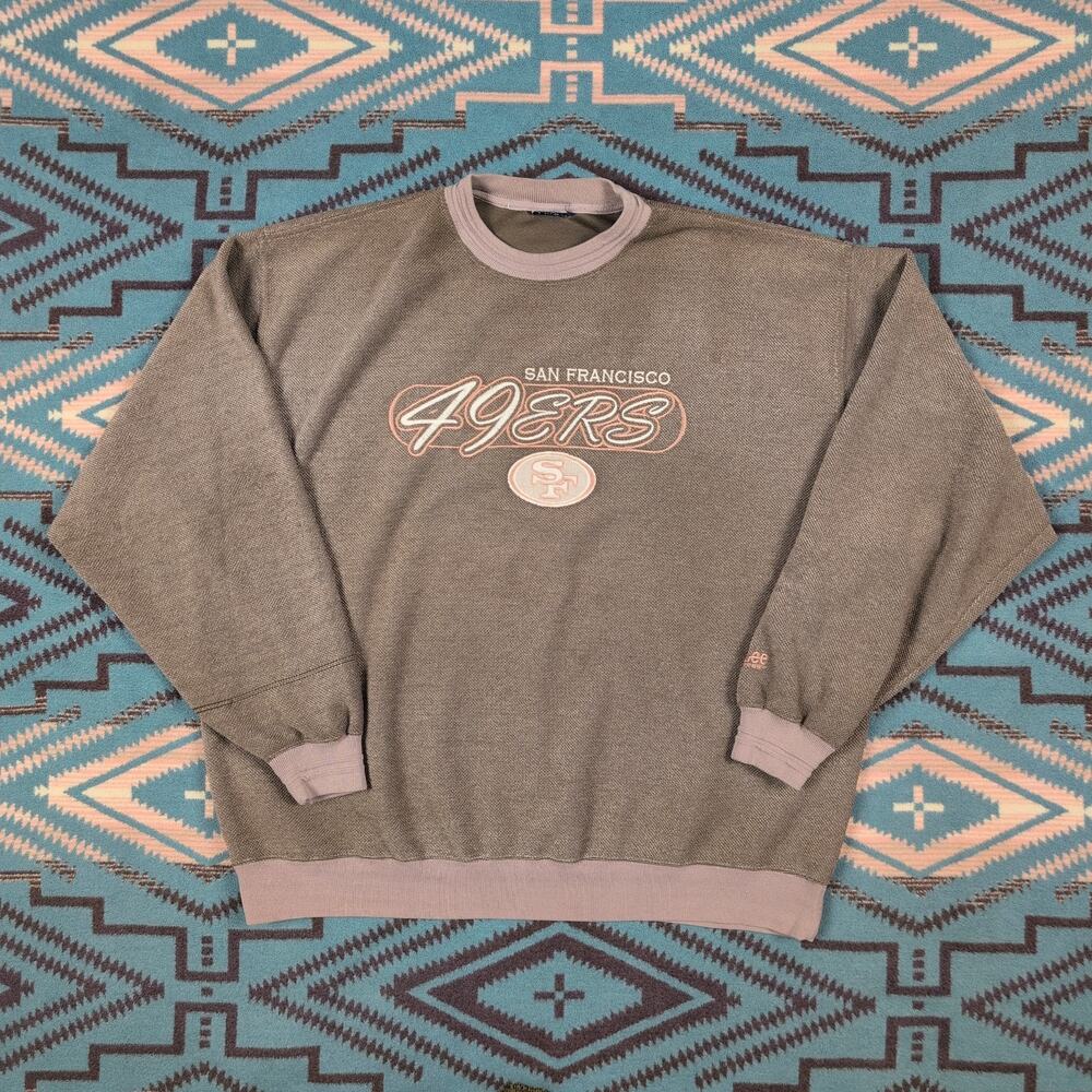 Vintage 90s San Francisco 49ers Lee Sport Textured Crewneck Sweatshirt XXL Rare